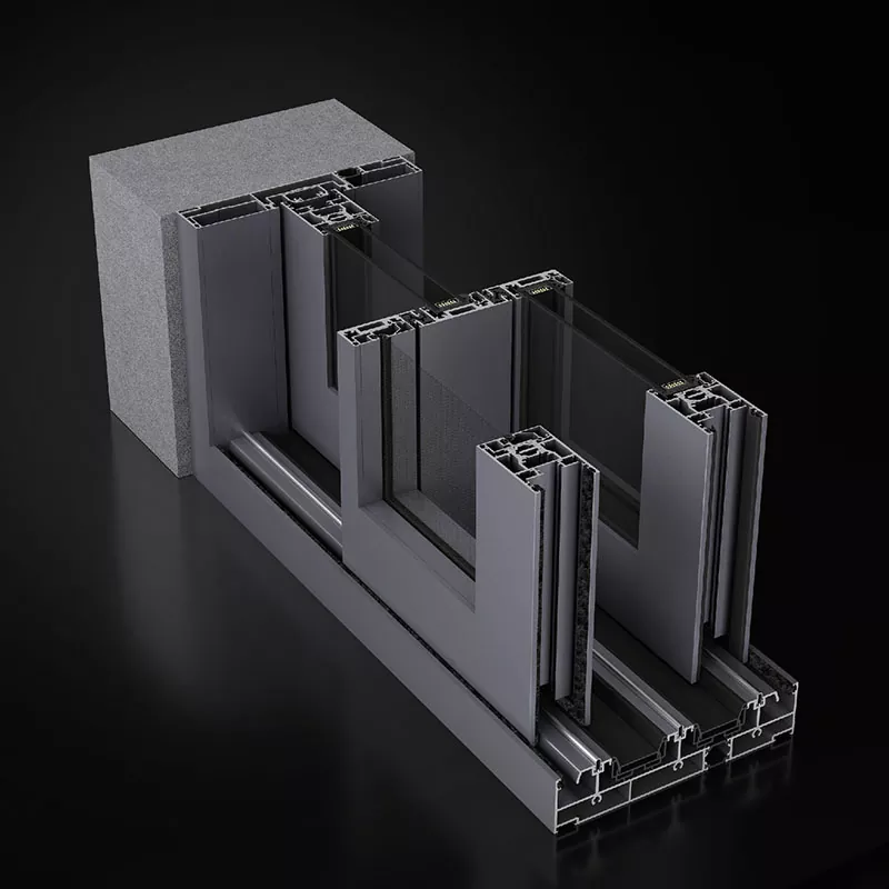 Elektrik dibina dalam tirai louver tingkap gelongsor aluminium